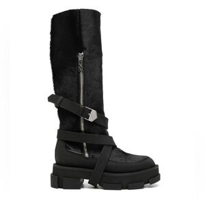Both
Buckle-strap knee length boots